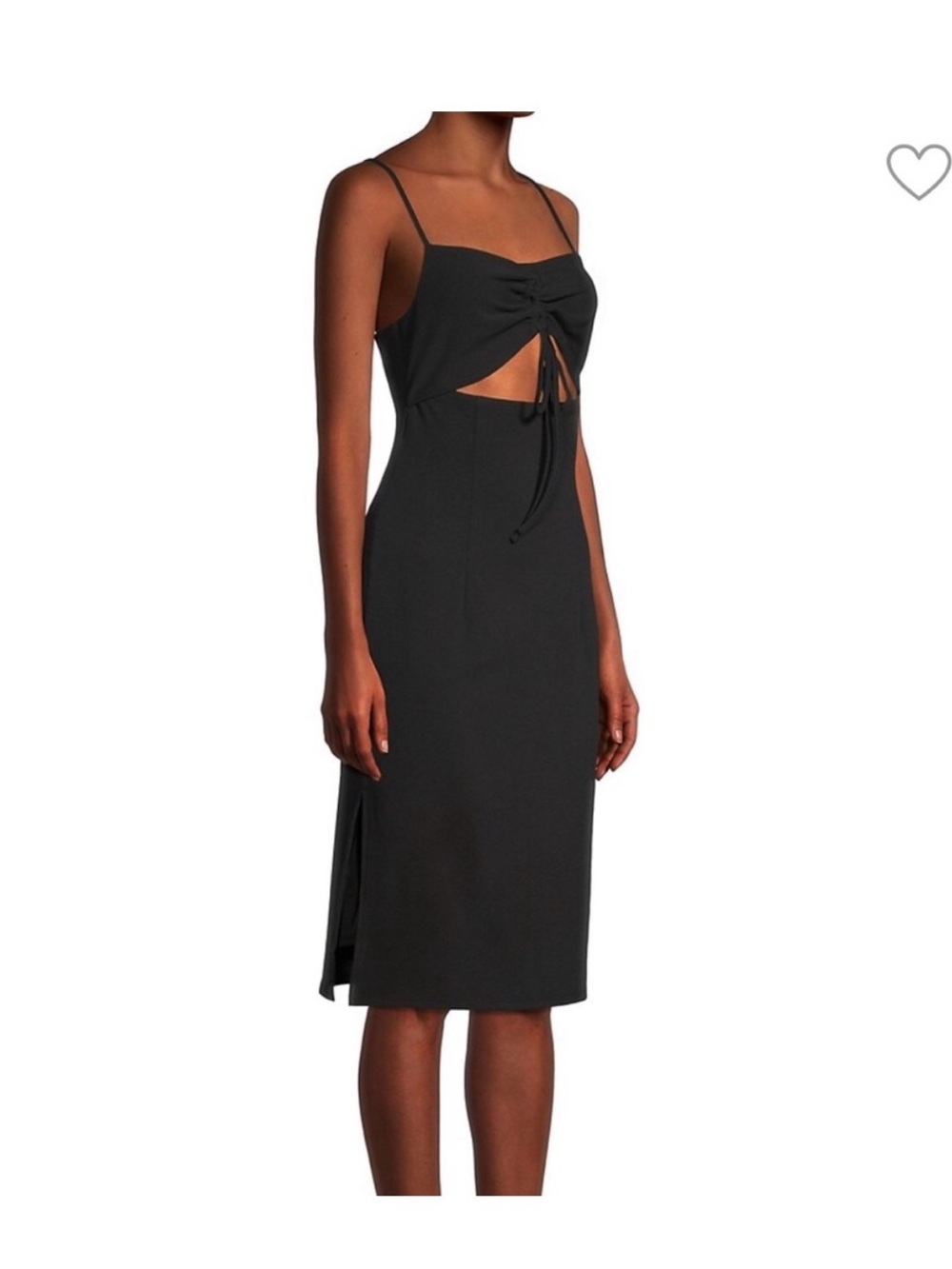 BCBG Generation Cutout Black Midi Dress Size M EUC